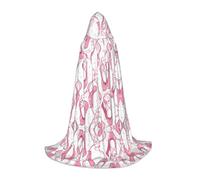 PHAYAH Pink Ballet Shoes Pattern Halloween Adult Hooded Robe Cape, Women'S Men'S Halloween Dress Up Party Cosplay Costumes S