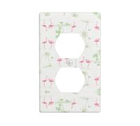 Phayah Pink Flamingos Pattern Wall Plateoutlet Cover, Decorative Wall Plate Size 4.5x2.76 Inches for Residential and Commercial Areas
