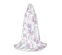 PHAYAH Pink Hedgehog Pattern Halloween Adult Hooded Robe Cape, Women'S Men'S Halloween Dress Up Party Cosplay Costumes S