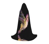 PHAYAH Pink Hummingbird Pattern Halloween Adult Hooded Robe Cape, Women'S Men'S Halloween Dress Up Party Cosplay Costumes S