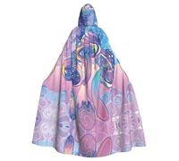 PHAYAH Pink Mushroom Pattern Adult Hooded Cape Hooded Robe Cape Women'S Men'S Halloween Dress Up Party Cosplay Costumes