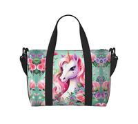 Phayah Pink Unicorn Travel Duffle Bag Weekender Overnight Gym Tote for Women Girls Shoulder Bag Workout Water Resistant