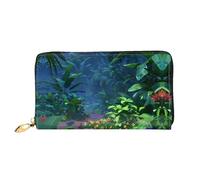 PHAYAH Plants In The Rainforest Pattern Women'S Wallet Long Clutch Zip Around Travel Leather Purse Large Capacity Credit Card Holder