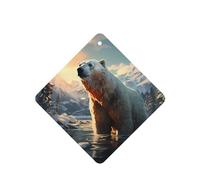 Phayah Polar Bear In Winter Pattern Lavender Scent Car Air Freshener Square Card Hanging Hanging Scented Card 6 Pcs For Cars Closet Drawer