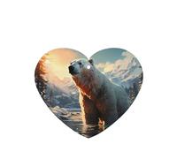 Phayah Polar Bear In Winter Pattern Lavender Scent Car Aroma Heart Shape Hanging Fragrance Tablet Car Interior Fragrance Freshener 4p