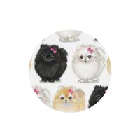 Phayah Pomeranians Pattern Pattern Lavender Scent Car Air Freshener Round Shape Card Hanging Hanging Scented Card 6 Pcs For Cars Closet Shoe
