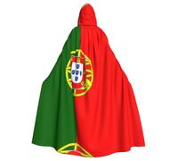 PHAYAH Portuguese Flag Pattern Halloween Witch Witchcraft Hooded Robe Cape Christmas Hoodie Cosplay Masquerade Party Dress Gift Costume
