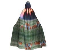 PHAYAH Prairie Fox Adult Hooded Cloak Neutral Hooded Cloak Masquerade Cosplay Halloween Witch Cloak Christmas Party Robe