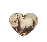 Phayah Prancing White Horse Pattern Lavender Scent Car Aroma Heart Shape Hanging Fragrance Tablet Car Interior Fragrance Freshener 4p