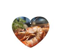 Phayah Prawns Pattern Lavender Scent Car Aroma Heart Shape Hanging Fragrance Tablet Car Interior Fragrance Freshener 6p