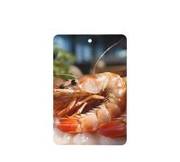 Phayah Prawns Pattern Lavender Scent Car Aroma Rectangle Hanging Fragrance Tablet Car Interior Fragrance Freshener 4p