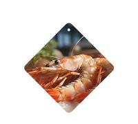 Phayah Prawns Pattern Lavender Scent Car Aroma Square Hanging Fragrance Tablet Car Interior Fragrance Freshener 6p