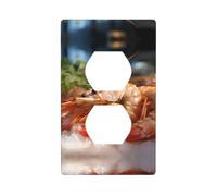 Phayah Prawns Pattern Outlet Covers Wall Plate Receptacle Duplex Light Switch Cover Plate Single Dual Plug Electrical Switchplate