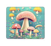 PHAYAH Pretty Little Mushrooms Pattern Mouse Pads, Portable Wireless Mouse Pad, Non-Slip Rubber Base Laptop Mousepad Smooth Surface for Office & Travel 7 X 8.6 in