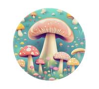 PHAYAH Pretty Little Mushrooms Pattern, Round Mouse Pad Waterproof Non-Slip Rubber Base Desktop Protection Mat Diameter 7.9 in