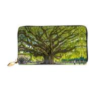 PHAYAH Primitive Tree Pattern Women'S Wallet Long Clutch Zip Around Travel Leather Purse Large Capacity Credit Card Holder