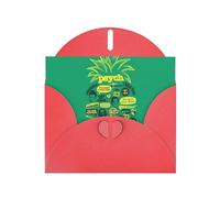PHAYAH Psych Pineapple Quote Pattern Blank Greeting Cards 10 With Red Envelopes For Christmas, Wedding Anniversaries And Party Invitations