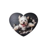 Phayah Puppy Breaks Down Wall Pattern Lavender Scent Car Aroma Heart Shape Hanging Fragrance Tablet Car Interior Fragrance Freshener 4p