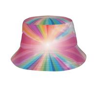 PHAYAH Pure Rainbow Pattern Adult Sun Hat Exquisite Printing Unisex Summer Bucket Hat Travel Beach Beach Hat