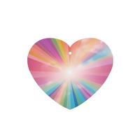 Phayah Pure Rainbow Pattern Lavender Scent Car Aroma Heart Shape Hanging Fragrance Tablet Car Interior Fragrance Freshener 6p