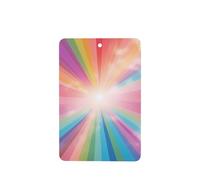 Phayah Pure Rainbow Pattern Lavender Scent Car Aroma Rectangle Hanging Fragrance Tablet Car Interior Fragrance Freshener 4p