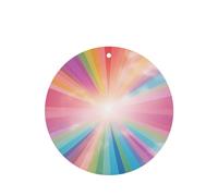 Phayah Pure Rainbow Pattern Lavender Scent Car Aroma Round Shape Hanging Fragrance Tablet Car Interior Fragrance Freshener 4p