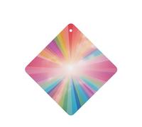 Phayah Pure Rainbow Pattern Lavender Scent Car Aroma Square Hanging Fragrance Tablet Car Interior Fragrance Freshener 6p