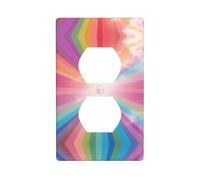 Phayah Pure Rainbow Pattern Outlet Covers Wall Plate Receptacle Duplex Light Switch Cover Plate Single Dual Plug Electrical Switchplate