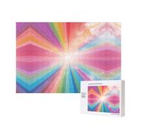 Phayah Pure Rainbow Puzzles 300 Piece For Jigsaw Puzzle Wooden Puzzle For Family Friend Home Decor Wall Art 15.7 X 11 In