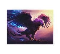 PHAYAH Purple Flame Griffin Pattern Ultra-Soft Micro Blanket Flannel Blankets for Couch Sofa Bed Living Room Office Lunch Break 80"X60"