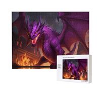 Phayah Purple Inferno Dragon Jigsaw Puzzles for Adults 500 Pieces.Home Decor Birthday Party for Men Women 20.4 X 15