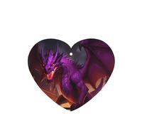 Phayah Purple Inferno Dragon Pattern Lavender Scent Car Air Freshener Heart Shape Card Hanging Hanging Scented Card 6 Pcs For Cars Closet Drawer