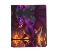 PHAYAH Purple Inferno Dragon Pattern Mouse Pads, Portable Wireless Mouse Pad, Non-Slip Rubber Base Laptop Mousepad Smooth Surface for Office & Travel 7.9 X 9.5 in