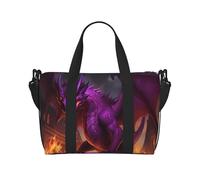 Phayah Purple Inferno Dragon Travel Duffle Bag Weekender Overnight Gym Tote For Women Girls Shoulder Bag Workout Water Resistant, Black, One Size, Black, One Size