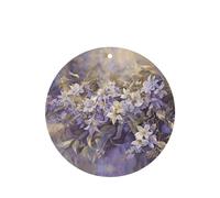 Phayah Purple Leaf White Flower Pattern Lavender Scent Car Air Freshener Round Shape Card Hanging Hanging Scented Card 6 Pcs For Cars Closet Drawer