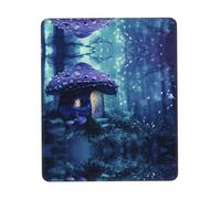 PHAYAH Purple Mushroom House Pattern Mouse Pads, Portable Wireless Mouse Pad, Non-Slip Rubber Base Laptop Mousepad Smooth Surface for Office & Travel 7.9 X 9.5 in