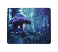 PHAYAH Purple Mushroom House Pattern Mouse Pads, Portable Wireless Mouse Pad, Non-Slip Rubber Base Laptop Mousepad Smooth Surface for Office & Travel 7.9 X 9.5 in