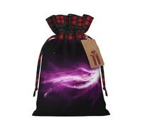 PHAYAH Purple Tail Feather Christmas Gift Bag Drawstring Gift Bag For Birthdays, Anniversaries And Parties, Candy And Storage Bags