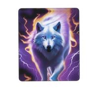 PHAYAH Purple White Wolf Pattern Mouse Pads, Portable Wireless Mouse Pad, Non-Slip Rubber Base Laptop Mousepad Smooth Surface for Office & Travel 10 X 12 Inch