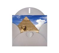 PHAYAH Pyramids Of Egypt Pattern Blank Greeting Cards With Envelopes 4" X 6" Thank You Cards For Christmas Holiday Birthday Graduation Anniversary Gray