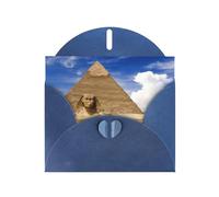 PHAYAH Pyramids Of Egypt Pattern Blank Greeting Cards With Envelopes 4" X 6" Thank You Cards For Christmas Holiday Birthday Graduation Anniversary Blue