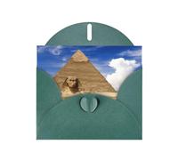 PHAYAH Pyramids Of Egypt Pattern Blank Greeting Cards With Envelopes 4" X 6" Thank You Cards For Christmas Holiday Birthday Graduation Anniversary Dark Green