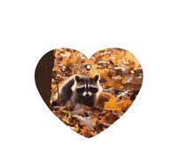 Phayah Raccoon On Falling Leaves Pattern Lavender Scent Car Air Freshener Heart Shape Card Hanging Hanging Scented Card 6 Pcs For Cars Closet Drawer