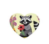 Phayah Raccoon With Flowers Pattern Lavender Scent Car Aroma Heart Shape Hanging Fragrance Tablet Car Interior Fragrance Freshener 6p