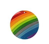 Phayah Rainbow Color Stripe Pattern Lavender Scent Car Air Freshener Round Shape Card Hanging Hanging Scented Card 6 Pcs For Cars Closet Drawer Eliminate