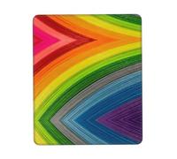 Phayah Rainbow Color Stripe Pattern Mouse Pad with Anti-Fray Stitching with Non-Slip Rubber Base, Gaming Mouse Mat for Laptop, Office & Home 8.3 X 10.3 in