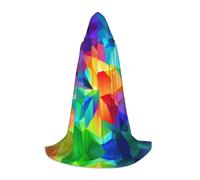 PHAYAH Rainbow Geometric Pattern Halloween Adult Hooded Robe Cape, Women'S Men'S Halloween Dress Up Party Cosplay Costumes S