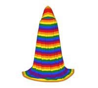 PHAYAH Rainbow Pattern Pattern Halloween Adult Hooded Robe Cape, Women'S Men'S Halloween Dress Up Party Cosplay Costumes M