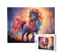 Phayah Rainbow Pony Puzzles 500 Piece For Jigsaw Puzzle Wooden Puzzle For Family Friend Home Decor Wall Art 20.4 X 15 In