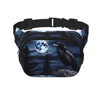 Phayah Raven In The Night Pattern Fanny Waist Packs For Men Women, Waist Bag Hip Pack For Travel Hiking Running Outdoor Sports